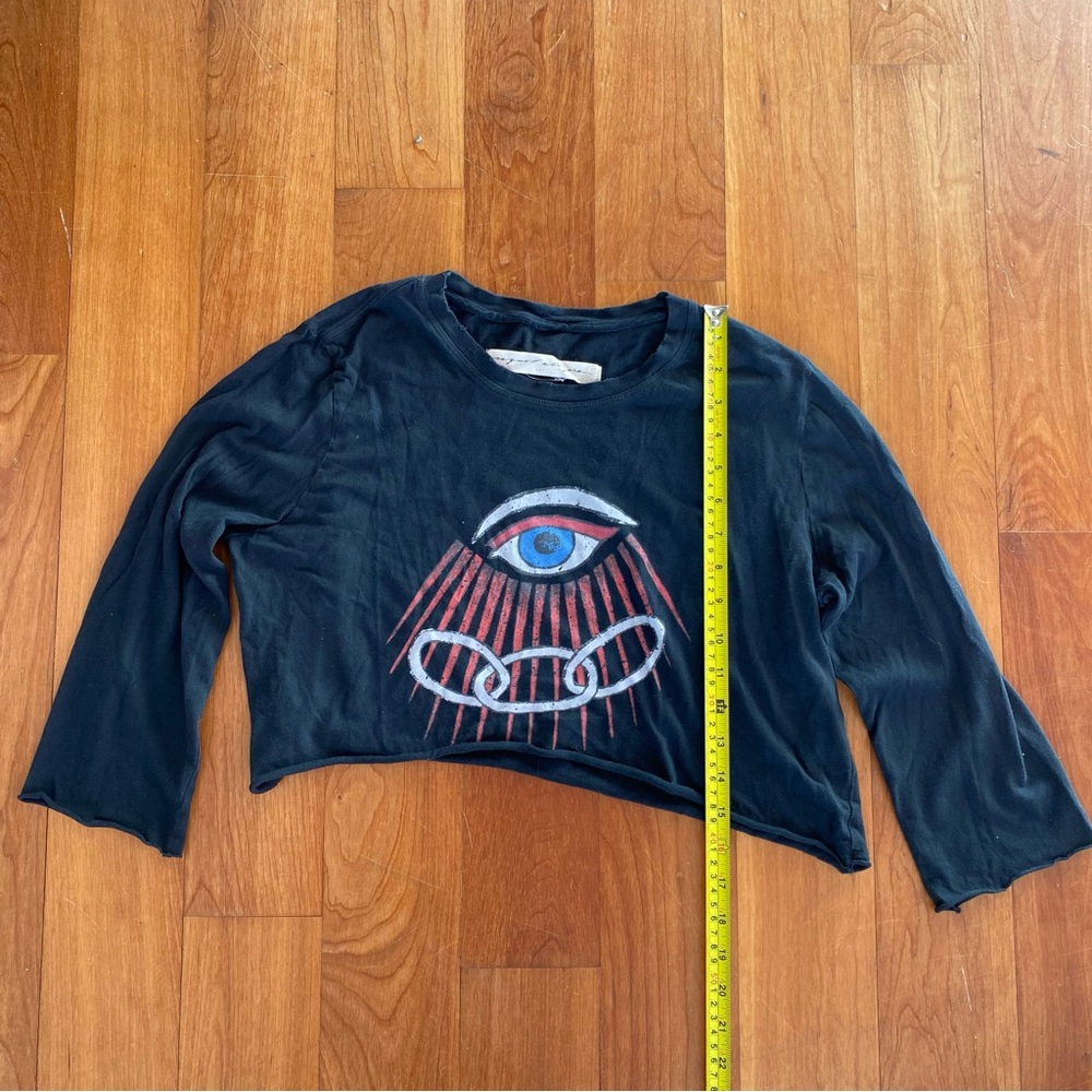 Raquel Allegra Evil Eye Cropped T-Shirt